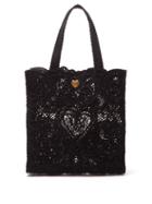 Dolce & Gabbana - Sacred Heart Cotton-blend Cordonetto-lace Tote - Womens - Black