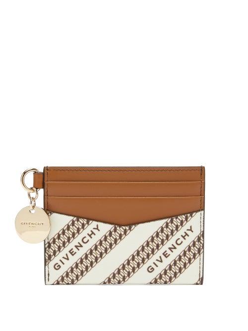 Matchesfashion.com Givenchy - Bond Logo-jacquard Canvas And Leather Cardholder - Womens - Beige