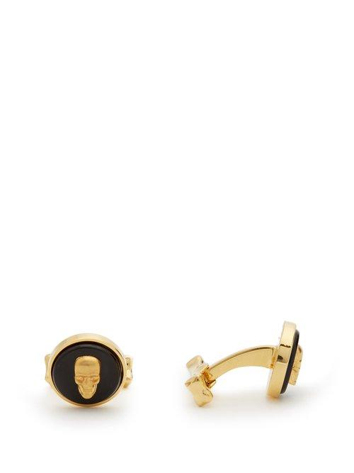 Matchesfashion.com Alexander Mcqueen - Skull Cufflinks - Mens - Gold