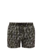 Matchesfashion.com Fendi - Ff And Camouflage-print Swim Shorts - Mens - Green Multi