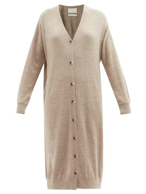 Lauren Manoogian - V-neck Alpaca-blend Cardigan - Womens - Beige