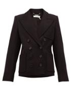 Matchesfashion.com Chlo - Double Breasted Peak Lapel Wool Blend Jacket - Womens - Black