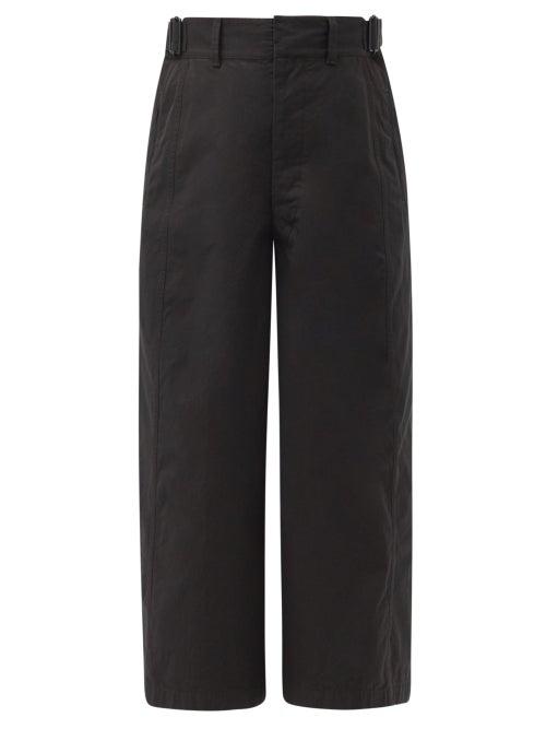 Matchesfashion.com Lemaire - Cotton-canvas Wide-leg Cropped Trousers - Womens - Black