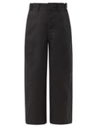 Matchesfashion.com Lemaire - Cotton-canvas Wide-leg Cropped Trousers - Womens - Black