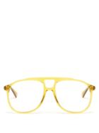 Matchesfashion.com Gucci - Aviator Acetate Glasses - Mens - Yellow
