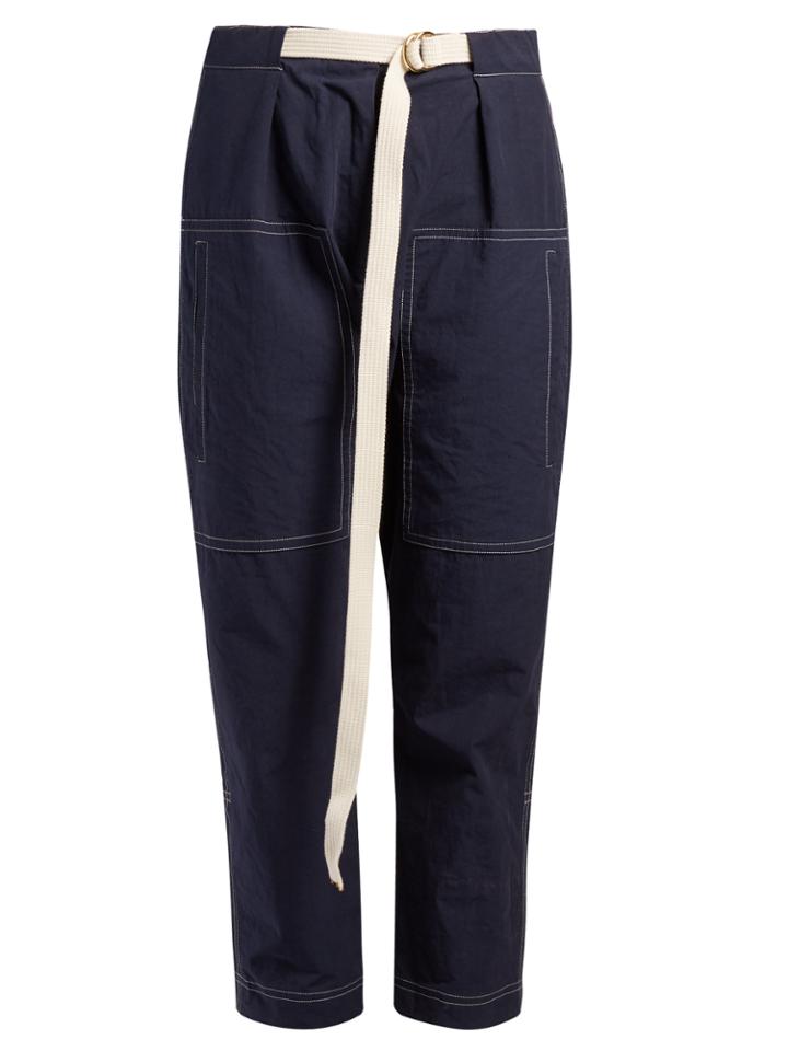 Marni Contrast-stitch Cropped Trousers