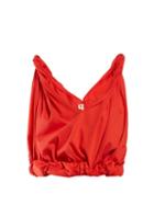 Matchesfashion.com Marni - Twisted Strap Cotton Crop Top - Womens - Red