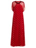 Valentino Flocked-floral Velvet Gown