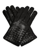 Matchesfashion.com Bottega Veneta - Intrecciato Woven Leather Gloves - Mens - Black