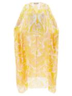 Ladies Beachwear Emilio Pucci - Vortici-print Silk-chiffon Kaftan - Womens - Yellow