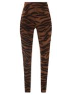 Norma Kamali - Tiger-print Jersey Leggings - Womens - Brown