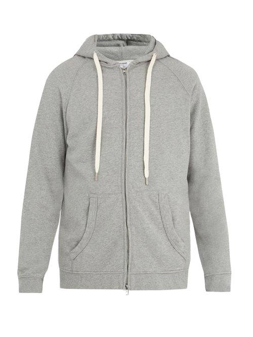 Matchesfashion.com Frame - Zip Through Hooded Cotton Sweatshirt - Mens - Grey