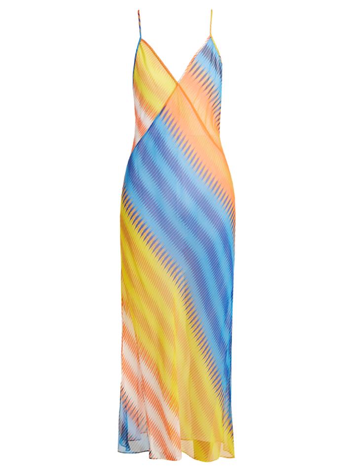 Diane Von Furstenberg Striped Silk Maxi Dress