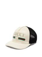 Matchesfashion.com Gucci - Vintage Logo Leather And Mesh Cap - Mens - White Black