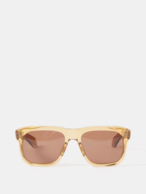Jacques Marie Mage - Yves D-frame Acetate Sunglasses - Mens - Light Brown