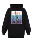Matchesfashion.com Calvin Klein 205w39nyc - Jaws Cotton Jersey Hooded Sweatshirt - Mens - Black