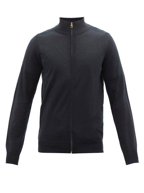 Dunhill - Superfine-cashmere Zipped Sweater - Mens - Black
