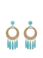 Irene Neuwirth 18kt Gold, Aquamarine & Turquoise Earrings
