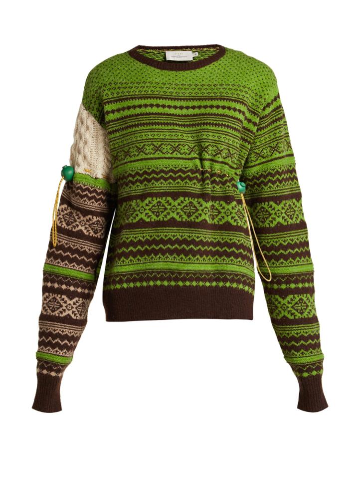 Preen By Thornton Bregazzi Moira Fair Isle-knit Wool-blend Sweater