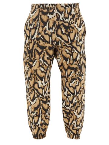 Raey - Wildcat-jacquard Recycled Cotton-blend Track Pants - Womens - Brown Print