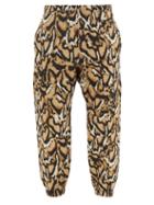 Raey - Wildcat-jacquard Recycled Cotton-blend Track Pants - Womens - Brown Print