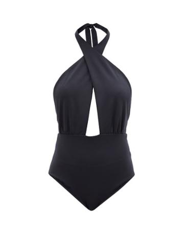 Sara Cristina - Cowry Cutout Halterneck Swimsuit - Womens - Black