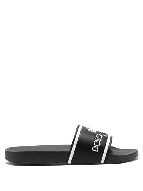 Matchesfashion.com Dolce & Gabbana - Logo Imprinted Slides - Mens - Black