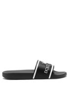 Matchesfashion.com Dolce & Gabbana - Logo Imprinted Slides - Mens - Black