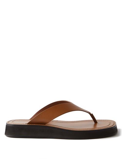 The Row - Ginza Leather Sandals - Womens - Tan