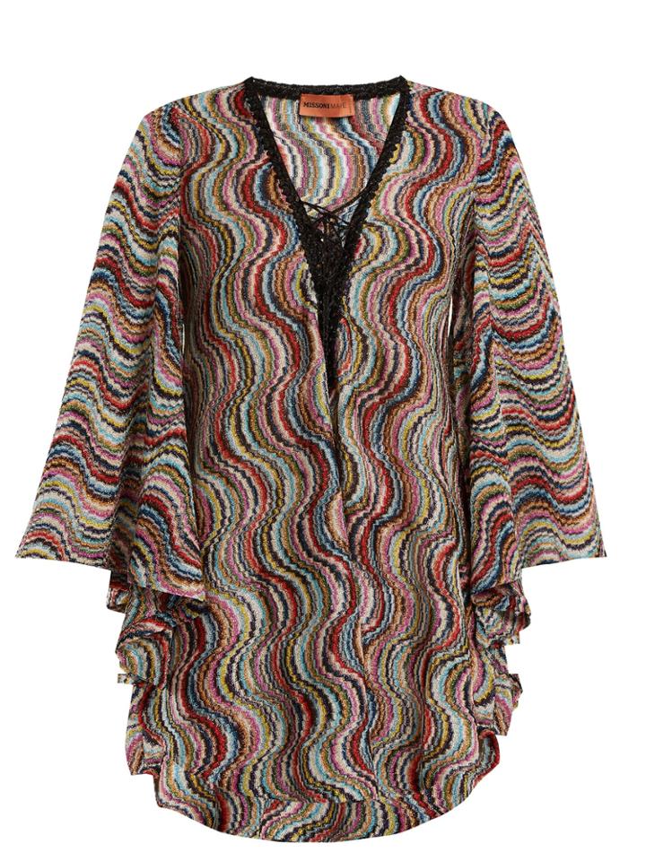 Missoni Mare Lace-up Wave-pattern Kaftan