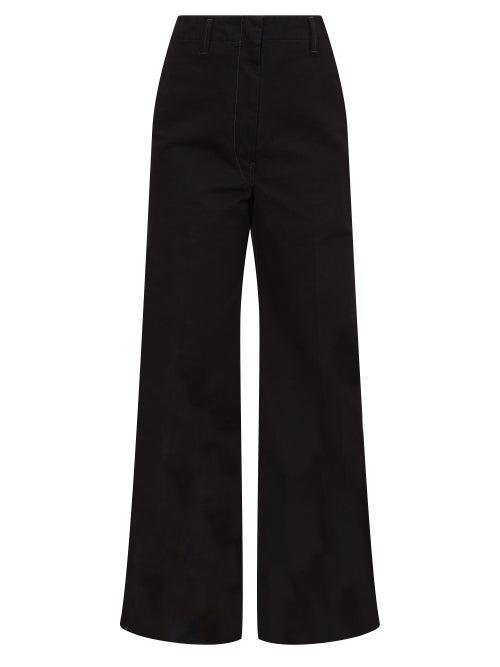 Lemaire - Twill Wide-leg Trousers - Womens - Black