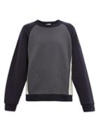Matchesfashion.com Raey - Oversized Colour-block Cotton Sweatshirt - Mens - Navy Multi