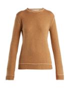 Matchesfashion.com Marni - Contrasting Jacquard Cashmere Sweater - Womens - Beige