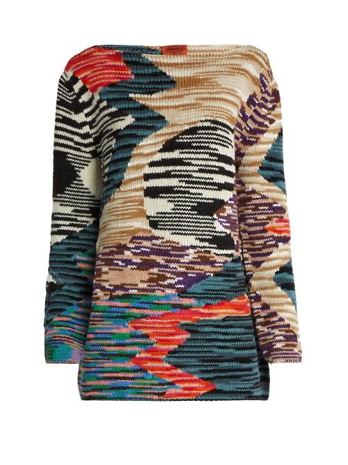 Missoni Boat-neck Long-sleeved Wool-blend Sweater