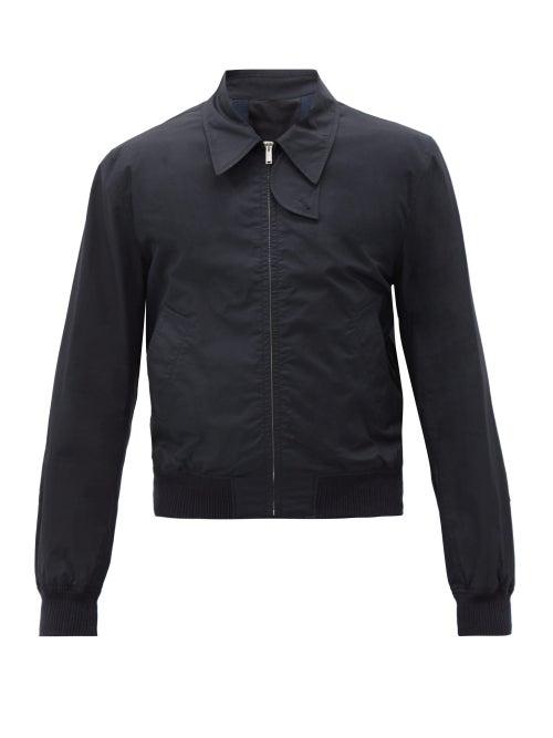 Matchesfashion.com Helmut Lang - Harness-strap Cotton Trench Bomber Jacket - Mens - Navy