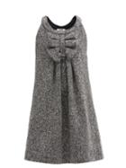 Matchesfashion.com Msgm - Bow Wool-tweed Mini Dress - Womens - Grey