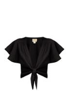Matchesfashion.com Anaak - Maithili Tie Front Cotton Blouse - Womens - Black