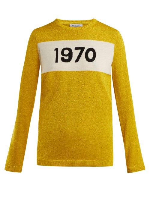 Matchesfashion.com Bella Freud - 1970 Intarsia Knit Sweater - Womens - Yellow Multi