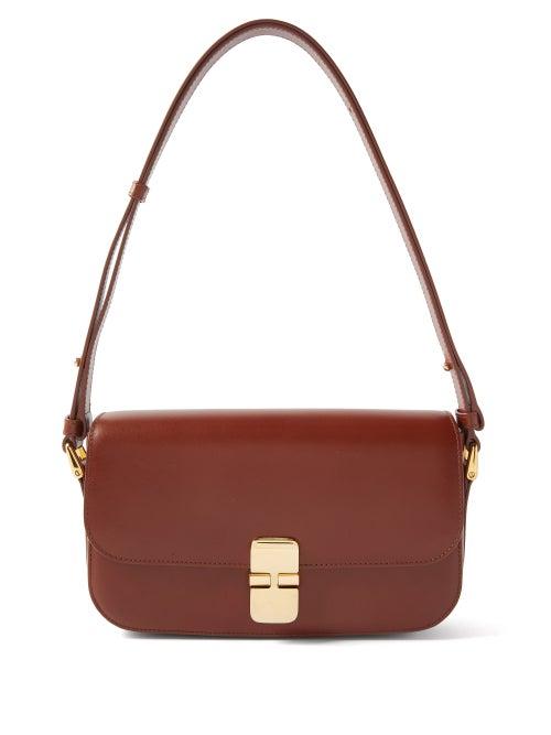 A.p.c. - Grace Leather Shoulder Bag - Womens - Tan