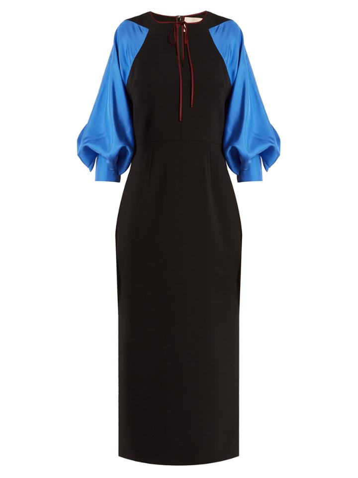 Roksanda Atlen Contrast-panel Crepe-cady Pencil Dress