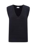 Raey - Recycled-cashmere Crochet Tank Top - Womens - Dark Navy