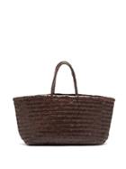 Matchesfashion.com Dragon Diffusion - Triple Jump Large Woven-leather Basket Bag - Womens - Dark Brown