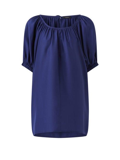Ladies Rtw Joseph - Baidy Silk-habotai Top - Womens - Navy