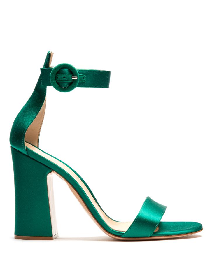 Gianvito Rossi Tandi Block-heel Satin Sandals