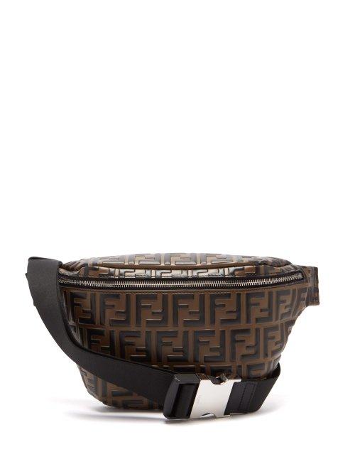 Matchesfashion.com Fendi - Ff Print Leather Belt Bag - Mens - Brown Multi