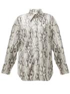 Matchesfashion.com Msgm - Snake Print Jersey Shirt - Womens - Beige Multi