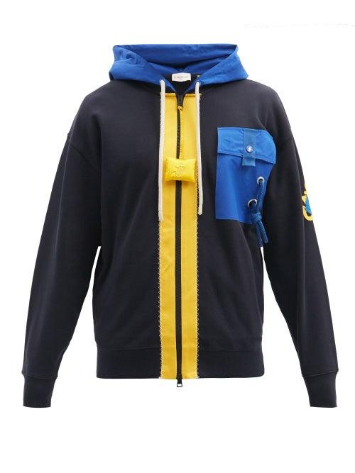 Matchesfashion.com 1 Moncler Jw Anderson - Logo-appliqu Cotton-jersey Hooded Sweatshirt - Mens - Black