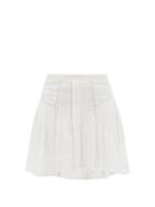 Isabel Marant Toile - Jorena Pleated Cotton-blend Voile Skirt - Womens - White
