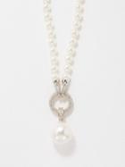 Fallon - Pearl & Crystal-embellished Necklace - Womens - Pearl