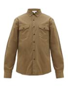 Matchesfashion.com Frame - Double Flap Pocket Cotton Long Sleeve Shirt - Mens - Khaki